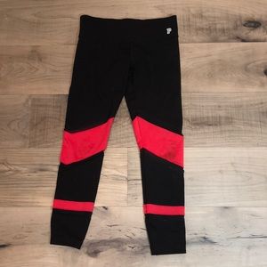 Red and black PINK leggings